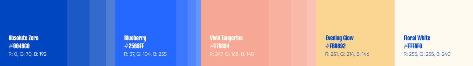 Apneya : palette de couleurs