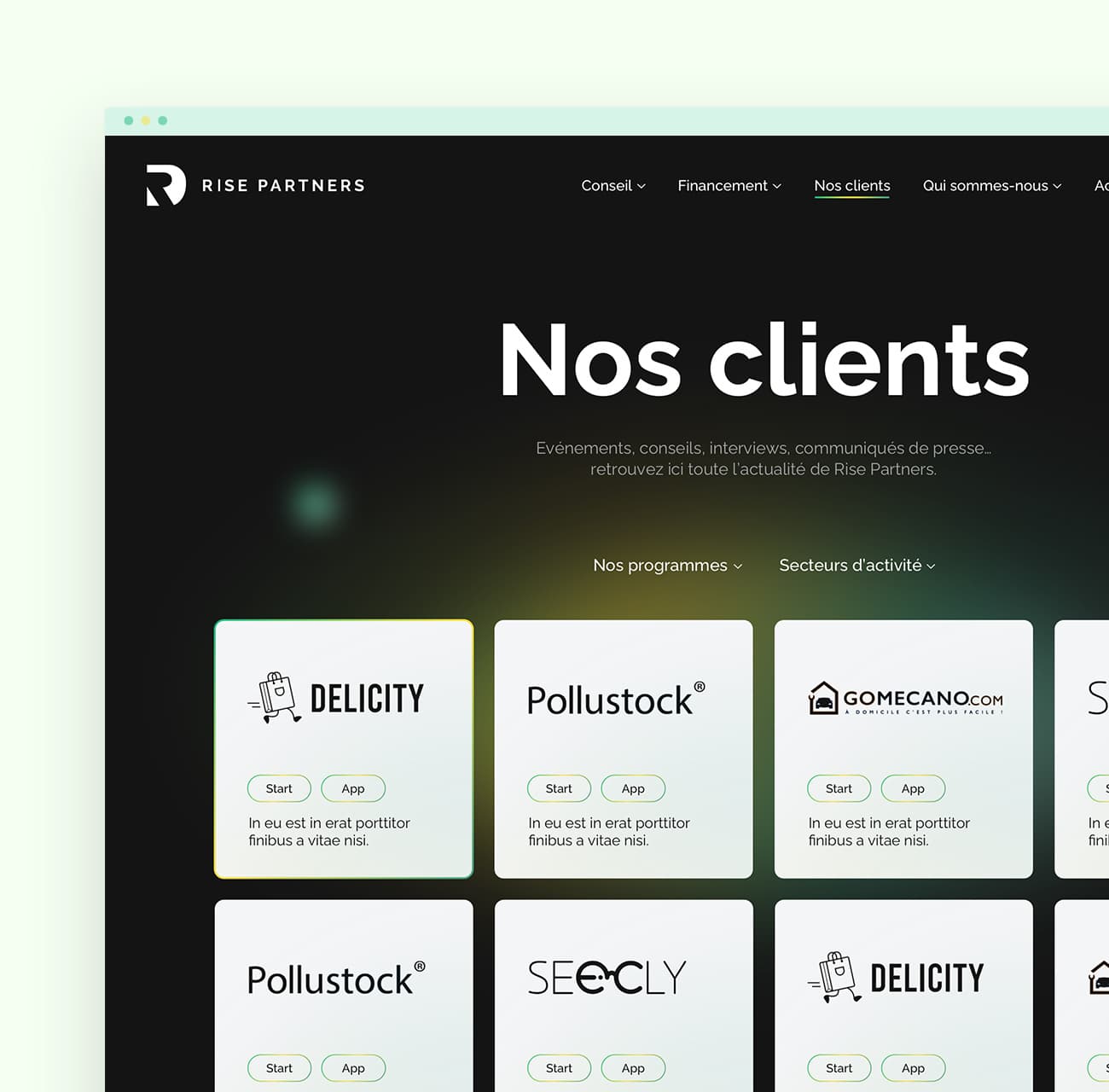 Rise Partners : logos des clients